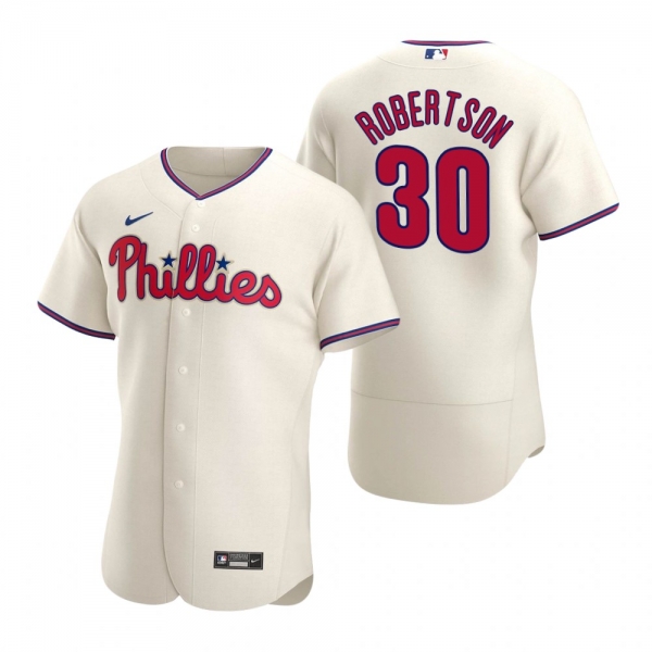 Men's Philadelphia Phillies David Robertson Nike Cream Authentic 2020 Alternate Jersey