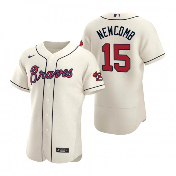 Men's Atlanta Braves Sean Newcomb Nike Cream Authentic 2020 Alternate Jersey