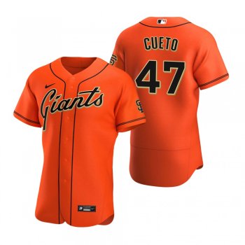 Men's San Francisco Giants Johnny Cueto Nike Orange Authentic Alternate Jersey