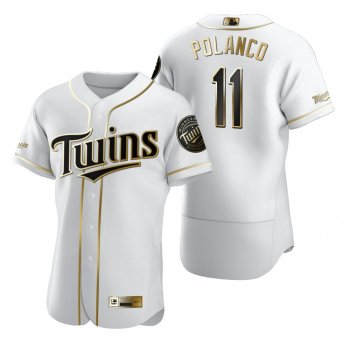 Men's Minnesota Twins Jorge Polanco Nike White Authentic Golden Edition Jersey