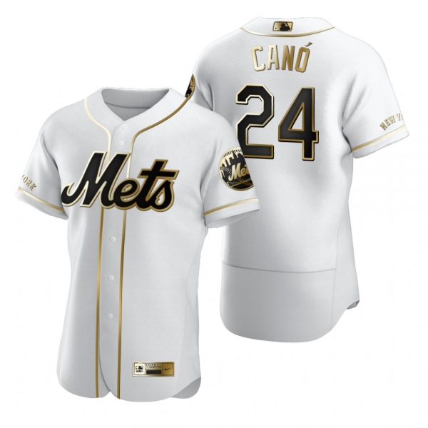 Men's New York Mets Robinson Cano Nike White Authentic Golden Edition Jersey