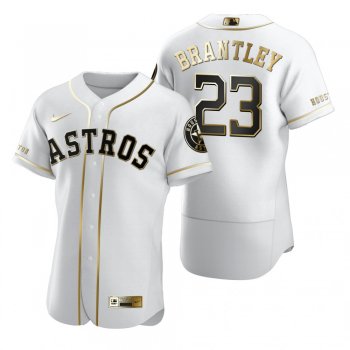 Men's Houston Astros Michael Brantley Nike White Authentic Golden Edition Jersey