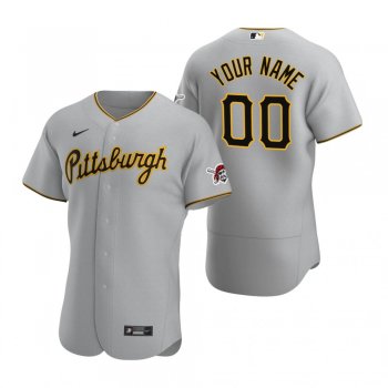 Men's Pittsburgh Pirates Custom Nike Gray Authentic Road Jersey