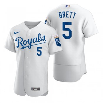 Men's Kansas City Royals George Brett Nike White 2020 Authentic Jersey