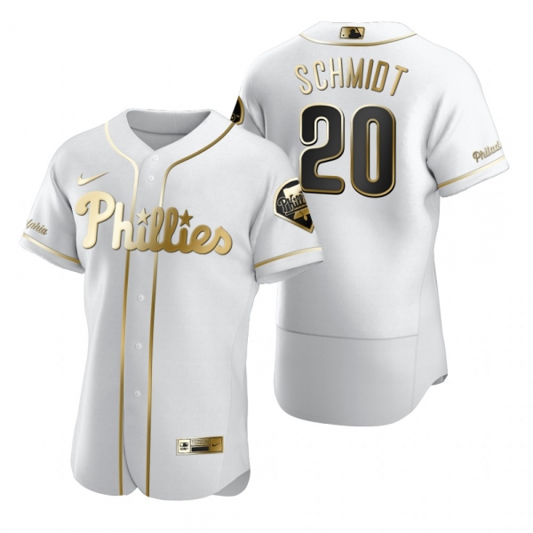 Men's Philadelphia Phillies Mike Schmidt Nike White Authentic Golden Edition Jersey