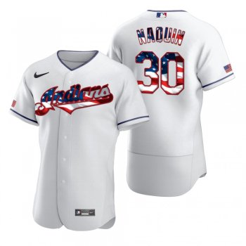 Men's Tyler Naquin Cleveland Indians White 2020 Stars & Stripes 4th of July Jersey