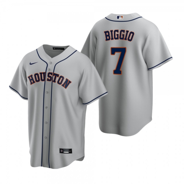 Men's Houston Astros Craig Biggio Nike Gray Replica Road Jersey