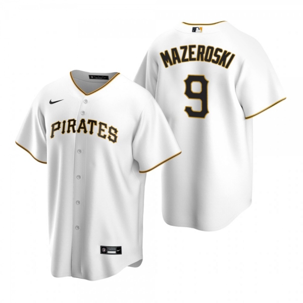 Men's Pittsburgh Pirates Bill Mazeroski Nike White Replica Home Jersey