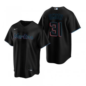 Men's Miami Marlins Caleb Smith Nike Black Replica Alternate Jersey