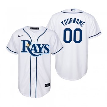 Youth Tampa Bay Rays Custom Nike White Replica Home Jersey