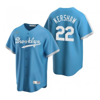 Men's Los Angeles Dodgers Clayton Kershaw Nike Light Blue Cooperstown Collection Alternate Jersey