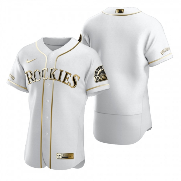 Men's Colorado Rockies Nike White Authentic Golden Edition Jersey