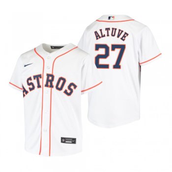 Youth Houston Astros Jose Altuve Nike White Replica Home Jersey