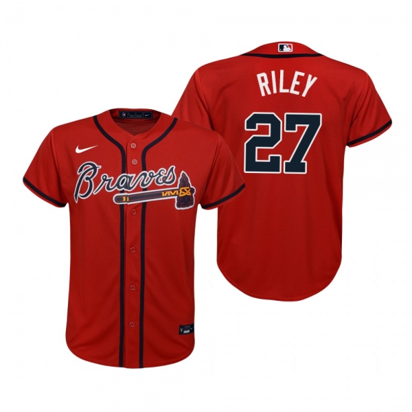 Youth Atlanta Braves Austin Riley Nike Red Replica Alternate Jersey