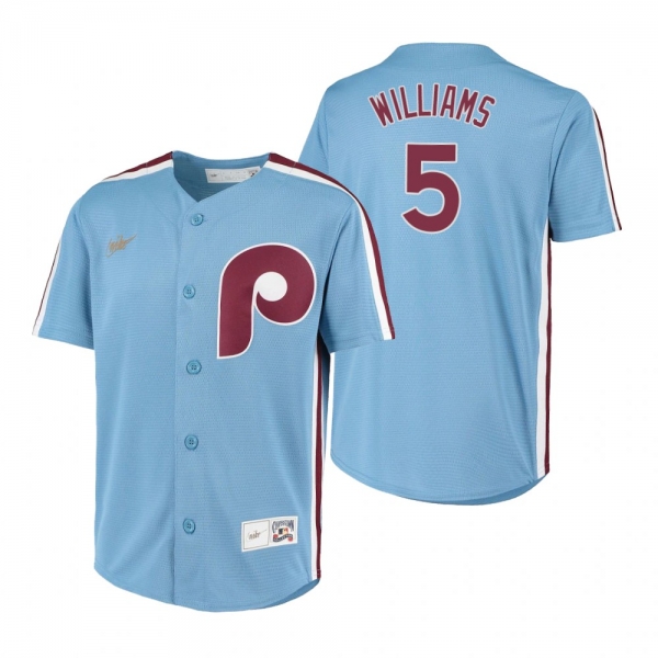 Youth Philadelphia Phillies Nick Williams Nike Light Blue Cooperstown Collection Road Jersey