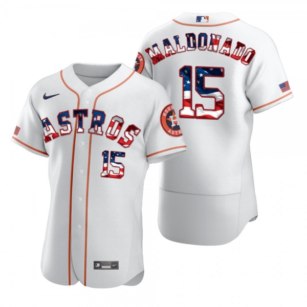 Men's Martin Maldonado Houston Astros White 2020 Stars & Stripes 4th of July Jersey