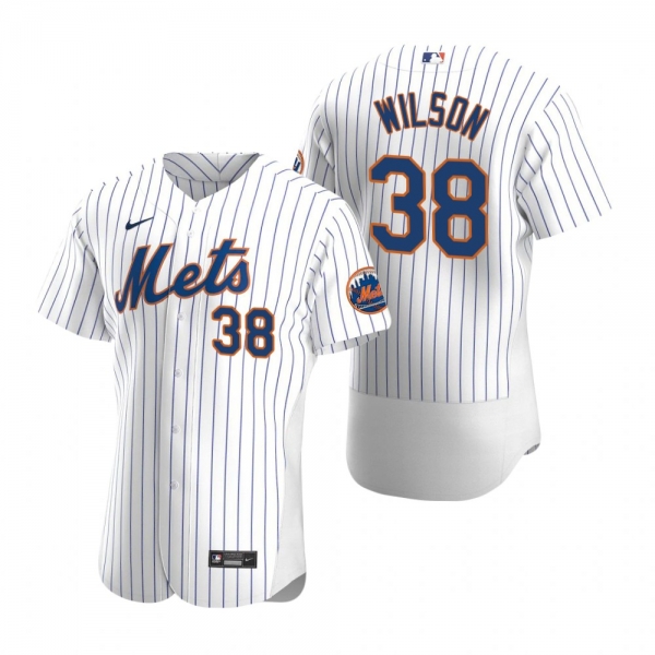 Men's New York Mets Justin Wilson Nike White Authentic 2020 Home Jersey