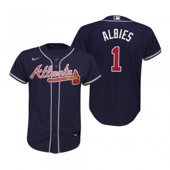 Youth Atlanta Braves Ozzie Albies Nike Navy Replica Alternate Jersey