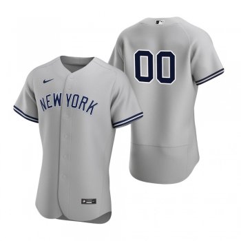 Men's New York Yankees Custom Nike Gray Authentic 2020 Road Jersey