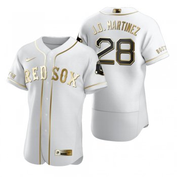 Men's Boston Red Sox J.D. Martinez Nike White Authentic Golden Edition Jersey