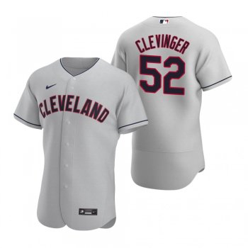 Men's Cleveland Indians Mike Clevinger Nike Gray Authentic 2020 Road Jersey