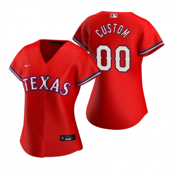 Women's Texas Rangers Custom Nike Red 2020 Replica Alternate Jersey