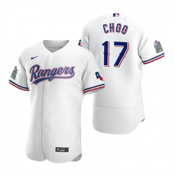 Men's Texas Rangers Shin-Soo Choo Nike White Authentic 2020 Home Jersey