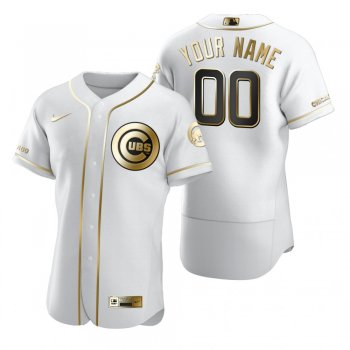 Chicago Cubs Custom Nike White Authentic Golden Edition Jersey