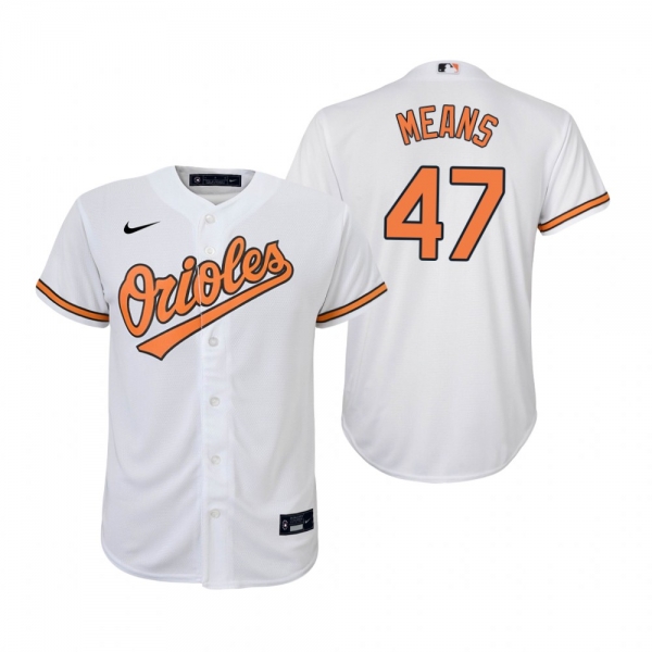 Youth Baltimore Orioles John Means Nike White Replica Home Jersey