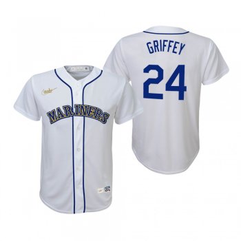 Youth Seattle Mariners Ken Griffey Jr. Nike White Cooperstown Collection Home Jersey