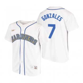 Youth Seattle Mariners Marco Gonzales Nike White Cooperstown Collection Home Jersey