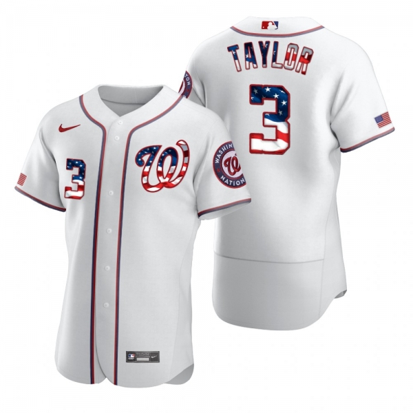 Men's Michael A. Taylor Washington Nationals White 2020 Stars & Stripes 4th of July Jersey