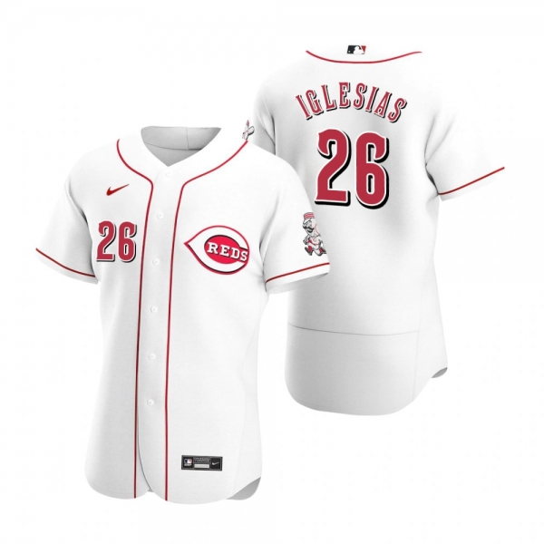 Men's Cincinnati Reds Raisel Iglesias Nike White Authentic 2020 Home Jersey