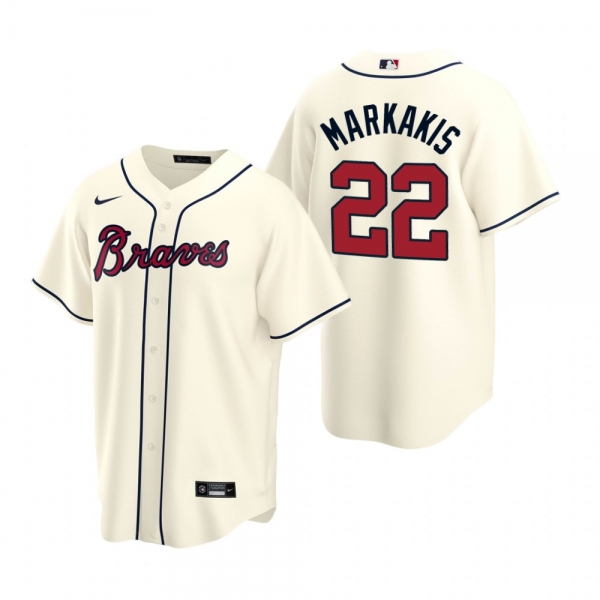 Men's Atlanta Braves Nick Markakis Nike Cream 2020 Replica Alternate Jersey