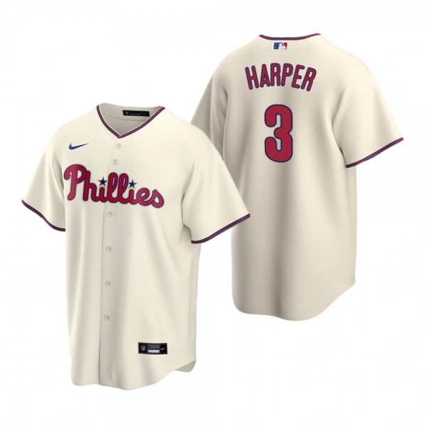 Men's Philadelphia Phillies Bryce Harper Nike Cream Replica Alternate Jersey