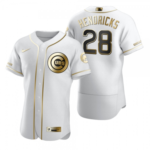 Men's Chicago Cubs Kyle Hendricks Nike White Authentic Golden Edition Jersey