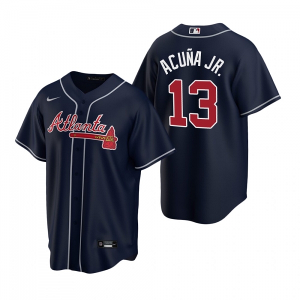 Men's Atlanta Braves Ronald Acuna Jr. Nike Navy 2020 Replica Alternate Jersey