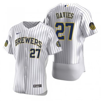 Men's Milwaukee Brewers Zach Davies Nike White Authentic 2020 Home Jersey