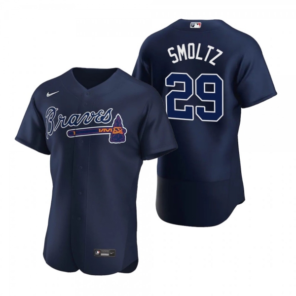 Men's Atlanta Braves John Smoltz Nike Navy Authentic 2020 Alternate Jersey