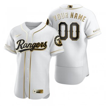 Texas Rangers Custom Nike White Authentic Golden Edition Jersey