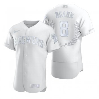 Men's Ryan Braun Milwaukee Brewers White Award Collection NL MVP Jersey