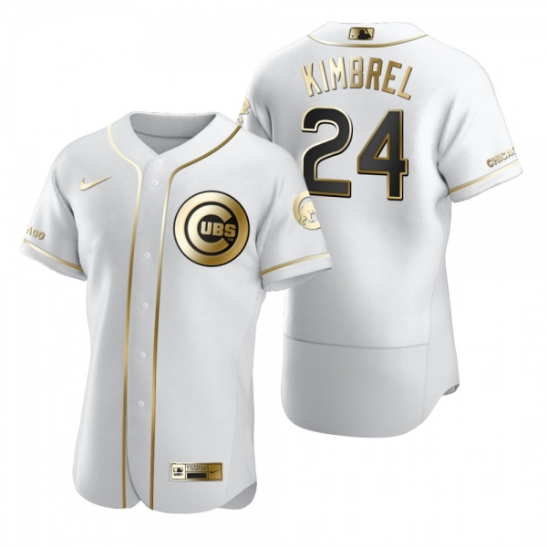 Men's Chicago Cubs Craig Kimbrel Nike White Authentic Golden Edition Jersey