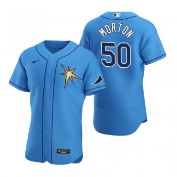 Men's Tampa Bay Rays Charlie Morton Nike Light Blue Authentic 2020 Alternate Jersey