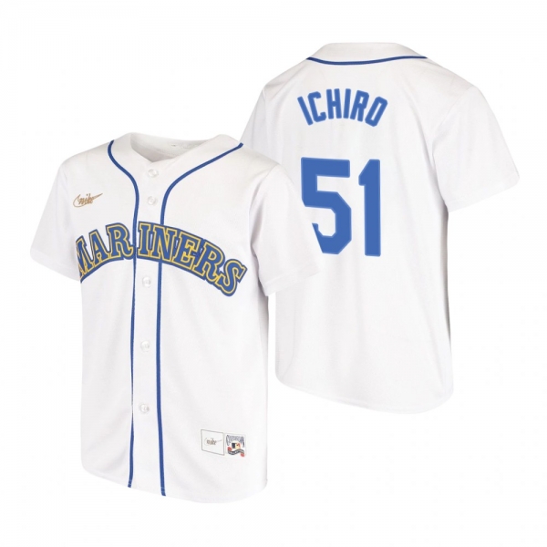 Youth Seattle Mariners Ichiro Suzuki Nike White Cooperstown Collection Home Jersey