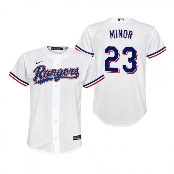 Youth Texas Rangers Mike Minor Nike White Replica Home Jersey