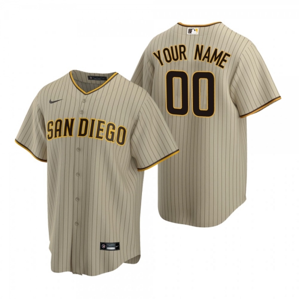 San Diego Padres Custom Nike Sand Brown 2020 Replica Alternate Jersey