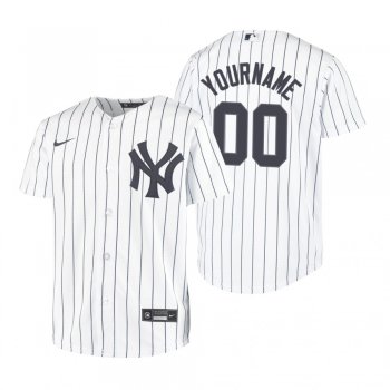 Youth New York Yankees Custom Nike White Replica Home Jersey