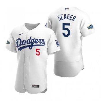 Men's Los Angeles Dodgers Corey Seager 2020 Home Patch White Authentic Jersey