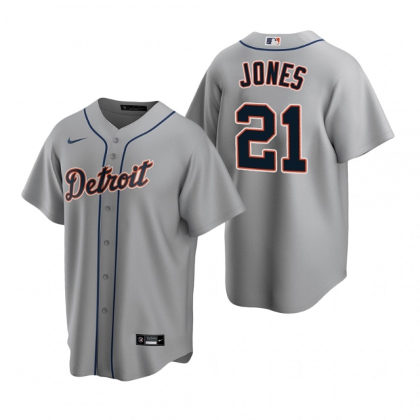 Men's Detroit Tigers JaCoby Jones Nike Gray Replica Road Jersey