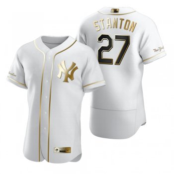 Men's New York Yankees Giancarlo Stanton Nike White Authentic Golden Edition Jersey